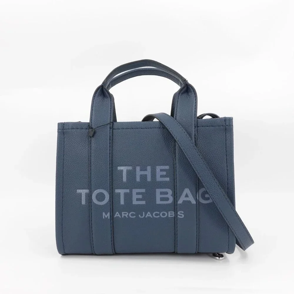 Marc Jacobs Women's The Small Leather Tote Bag Traveler Blue Sea OS - Picture 12 of 13
